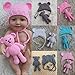 Produktbild ZYCkeji Schön Neugeborene Puppe Hut Stricken mit Bären Spielzeug, Neugeborenen Hut gefüllt Plüschtier Puppe Zubehör ohne Reborn Baby Doll (Farbe : Blau)