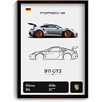 Funk You Store Engineered Wood Porsche 911 GT3 RS Poster | Framed
