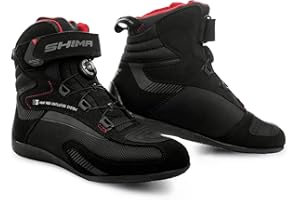 SHIMA EXO Vented, Scarpe Moto Uomo; Traspirante, Rinforzate Stivali Moto Uomo con Sistema di Chiusura ATOP, Supporto alla Caviglia, Suola Antiscivolo, Impugnatura del Cambio