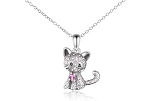 YAFEINI Srebro próby uroczy kot wisiorek łańcuszek naszyjniki biżuteria prezenty dla kobiet