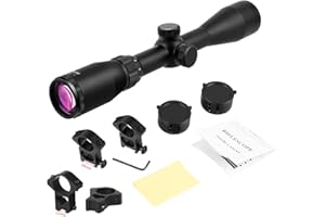 ToopMount 3-9x40 Lunettes de visée, viseur 1/4 MOA, Traitement de l'objectif Violet, avec couvercles d'objectif rabattables, Anneaux de 2x20mm Montage Picatinny Weaver et 2x11mm et Queue d'aronde