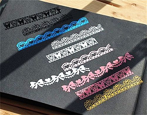 CAOLATOR Masking Klebeband Spitze Klebeband Papier Washi Masking Tape Dekoband Aufkleber Papier Dekorative Bunten DIY Klebeband 3 Stücke - 6