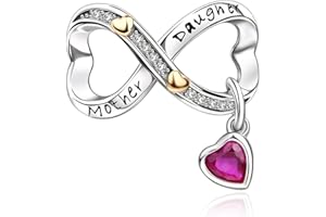 YUMINN Love Mom Charms Argento 925 Sterling per Bracciali e Collane Perline Pendenti Regali di Gioielleria per le Donne e Madri