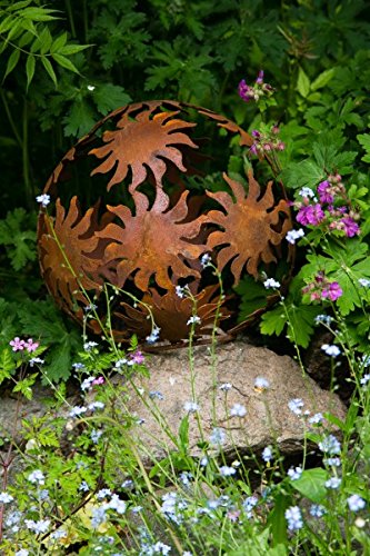 Dekokugel, Rost Ø 30cm Sonne - 2