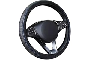 Benoon Stylish Auto Steering Wheel Cover, 38cm Universal Anti-Slip Faux Leather Vehicle Steering Wheel Wrap, Car Accessories Black + Blue