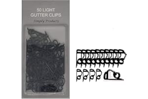 Simply Products 50 Gutter Hooks for Hanging Outdoor Christmas Xmas String Lights/Rope Lights Gutter Clips (Black)