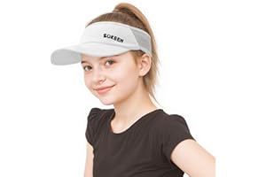 Sukeen Lightweight Kids Sun Visor Hat 5-12 Years Girls Boys,Anti UV Sun Visor for Kids Sun Hat Golf Visor with Perspiration Breathable Sweatband,Sport Visor Cap for Tennis Cycling Beach Outdoor Travel