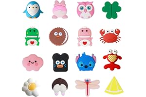 BOBOZHONG Protector Cable Cargador Animales,16 Piezas Protector de Cable Diseño de Frutas Bonitas Protectores de Conexión para Cables Funda Protectora para Animales de Dibujos Animados para Cable de Carga