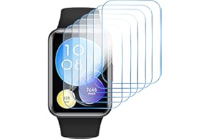 GIOPUEY Ochraniacz ekranu do Huawei Watch FIT 2, [6 paczek] Elastyczna folia ochronna z TPU [Anti-Bubble] [Odporna na zużycie] - Przezroczysta