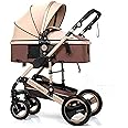 Belecoo Infant Stroller High Landscape Fold Baby Stroller with Rubber Wheel Good Shock absorption Baby Pram, Belecoo, Khaki