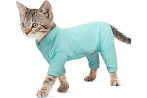 PUMYPOREITY Cat Jumper, Shirt Soft Cat Apparel Body Suit after Surgery Help Recover from Surgeries or Injuries, Provide Comfort and Warmth(Blue, S)