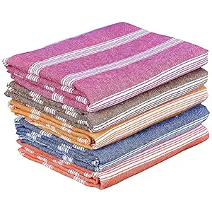 COMFORT WEAVE Cotton Bath Towels 250 GSM Multicolor(Set of 5, 31 X 62 Inch)