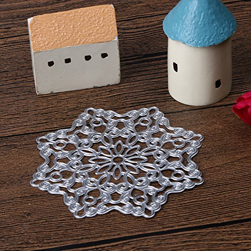 Demiawaking 1Pcs Blume Schneiden Schablonen DIY Sammelalbum Dekor Papier Karten, Metall Buchzeichen , Metall Lesezeichen als Geschenk fuer Freunde - 2
