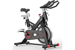 PASYOU Cyclette da Casa con resistenza magnetica, Cyclette professionale, Spinning Bike regolabile in 4 direzioni con monitor RPM, Volano 15kg, Silenzioso e Sicurezza Stabile, Capacità 150 kg