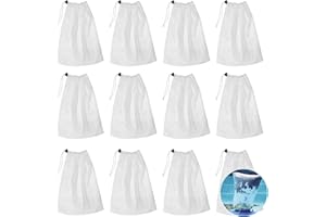 UTEFIF 12 pcs Auffangbeutel Ersatz Netz,Reinigung Netzbeutel, mit Kordelzug,für Poolsauger Schwimmbad zum Auffangen von Laub und kleinem Schmutz