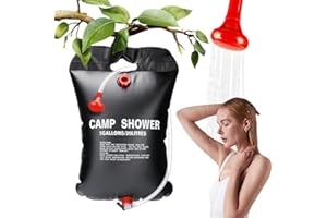 DANNEEFORSU7 Solar Shower Bag, 20L Solar Camping Shower Bag, Portable Heating Camping Shower Bag, Shower Bag for Beach Swimming Traveling Hiking Picnic Camping Backpacking Dog Garden Outdoor Shower