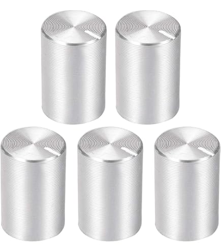 Sourcingmap 5Pcs 6mm Axe Moleté Haut Blanc Radio Stéréo Bouton