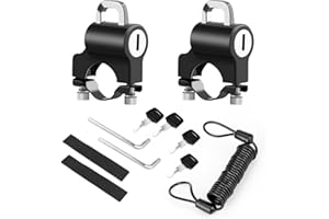 TAFACE 2 sztuki zamków do kasku motocyklowego, 2 sztuki uchwytów dystansowych, 2 klucze płaskie i 1 linka sprężynowa, bezpieczny zamek hakowy antykradzieżowy i rozbiórkowy (czarny)