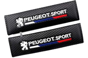 AEVEILS 2PCS Rembourrage de ceinture de sécurité pour Peugeot TI 106 206 3008 308,Coussinets de ceinture de sécurité respirants en fibre de carbone pour adultes et enfants,Accessoires de décoration de style