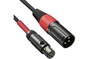 JOMLEY Mini Mini XLR Female (TA3F) to Regular XLR Male Pro Lavalier Microphone Cable - 3.3 ft