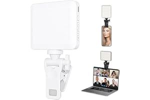 XINBAOHONG Rechargeable Selfie Light, Clip Fill Light for Phone Laptop Tablet Portable for Video Conference Live Streaming Zoom Call Makeup Picture (White)