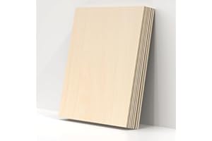 Tocome Pack of 10 A3 Linden Plywood 420 x 297 x 3 mm Laser-Compatible Linden Plywood Panels Laser Wood 3 mm Plywood