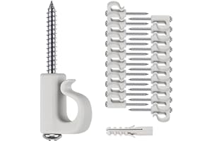 BeneLabel 20er Schraubhaken Lichterkette Hake Zum Einschrauben für Outdoor-Garten Hängende Pflanze, String Draht, Tassen, Küchenutensilien mit Spreizanker, 4.8cm / 26lbs, Grau