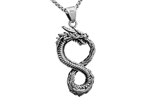 bahamut Mens Dragon Sword Cross Pendant Necklace for Men Stainless Steel Gothic Vintage Cool jewellery with Chain