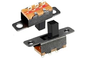 Mini vippbrytare SPDT skjutbrytare SS-12F15, 60 stycken | 0,5 A 50 V DC, 3 stift 2positioner, panelskjutbrytare på/på, mikrom