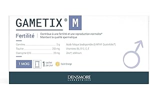 Densmore - GAMETIX M - Complément Alimentaire Fertilité et Reproduction Homme - Vitamines, Minéraux, Zinc, Sélénium, Carnitine, Taurine, Coenzyme Q10 - 30 sachets - 1 mois - Fabriqué en France