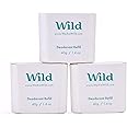 Wild - Natural Refillable Deodorant - Fresh Cotton & Sea Salt Refill Trio Pack - Vegan & Eco-Friendly - Aluminium Free - Long Lasting Protection - Natural Ingredients - 3 Pack of 40g Refills