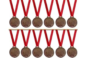 Bronze Medal with Ribbon for Sports, School Competitions, Winners & Award Ceremonies (Bronze Pack of 12)