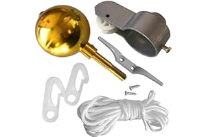 sylbx Kit mât Drapeau Kit Réparation Drapeau Pièces Fixation Drapeau Kit d'accessoires mât Drapeau Jardin Pince à Boule dorée Clip Fixation Mât Corde Domestique poulie de Corde