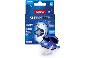 Alpine SleepDeep – öronproppar för sömn och koncentration – 27 dB – ny oval 3D-öronproppar och mjuk, ljuddämpande kärna för m