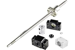 CNCYEAH Ball Screw kit CNC parts SFU1204 RM1204-300mm/11.81 inch Ballscrew kit + BK/BF10 End Supports +1pcs Coupler with end machining with Screw Nut Housing + Ball Nuts for CNC Machine