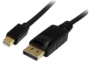StarTech.com MDP2DPMM2M 2 m Mini DisplayPort to DisplayPort Cable, M/M, mDP to DP 1.2 Adapter Cable, Thunderbolt to DP with HBR2 Support,Black