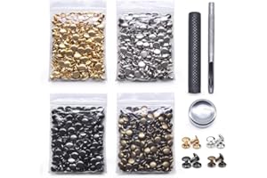Jamsinmu 400pcs Rivet in pelle Rivet a doppia testa a doppia testa Rivet in metallo in metallo per artigianato fai -da -te scarpe da sacco per le riparazioni della cintura 5 * 6mm