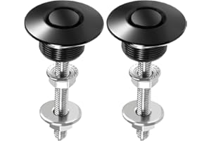 Bruafsir 2 Pack Quick Release Latch Push Button Push Button Bonnet Pins Universal Vehicle Bonnet Pin, Black & silver