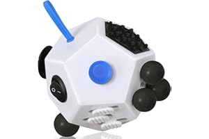 VCOSTORE Fidget Toy Cube 12 stron,kostka antystresowa ADHD, mała zabawka,oryginalna zabawka dla dorosłych,dzieci,ADD,ADHD - szkoła,biura,podróży