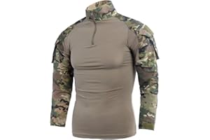 LANBAOSI Camiseta táctica de manga larga para hombre, para airsoft, caza, bosque de manga larga
