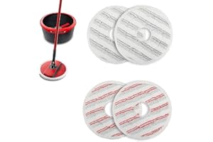 BAAQII Paquete de 4 almohadillas de repuesto para fregona Vileda Spin and Clean Mop, repuesto de cabezal de fregona de microfibra lavable y reutilizable, compatible con cabezal de fregona giratoria Vileda