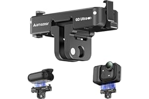 AMAZEAR Adattatore magnetico a sgancio rapido per Insta360 GO Ultra – Insta 360 Go Ultra accessori base in alluminio con filettatura da 1/4" per treppiede, bastone selfie e maniglie, accessorio GO