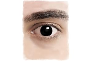 WINIS lentilles pour Halloween annuelles valables 1 an de Couleur sans Correction Fantaisie Crazy déguisement (Black Out)