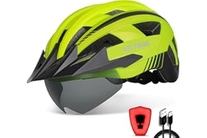 ‎VICTGOAL VICTGOAL Fahrradhelm Herren Damen MTB Helm mit Abnehmbarer Magnetische Schutzbrille Visier Atmungsaktiv mit 21 Belüftungskanäle Radhelm Einstellbare Fahrradhelme