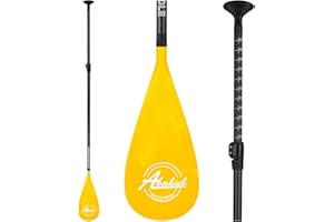Abahub Pagaia SUP Carbonio con Borsa da Paddle Remi Telescopica Stand Up Paddle per Tavola Surf SUP, Albero in Carbonio da 170-218 cm Lama in Plastica Nero/Grigia/Blu/Arancione/Rossa/Gialla