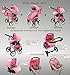 Chilly Kids Dino Pram & Pushchair Safety Set (car seat & ISOFIX base, rain cover, mosquito net, cup holder, swivel wheels) 15 Beige & Black