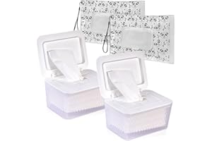 Okydoky Weiß Feuchttücher Box und Tasche für Baby(4 Stücke), Kunststoff Feuchttücher Spender mit Deckel für Zuhause Büro, Feuchttücher Tasche für Unterwegs, Wiederverwendbar Wipes Tasche