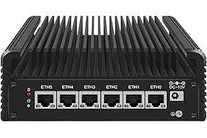 KINGNOVYPC 13th Gen 4K Firewall Micro Appliance, 6 Port i226-V 2.5G I5 1335U Fanless Mini PC, Internal 8010 Fan, No DDR4 No NVMe, 4*USB, HDMI, DP, Type-C, TF Card, Ethernet AES-NI VPN Router PC, Openwrt