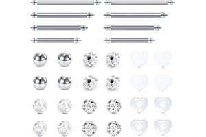 Briana Williams 14G Replacement Balls Straight Barbells for Tongue Bars Nipple Piercing Surgical Steel Acrylic 12/14/16/18mm Body Piercing Jewellery