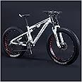 REOTEL Mountain Bikes Men 26 Inch Adult Fat Tyre Mountain Bike with Full Suspension, High-carbon Steel Large Frame Dual Disc Brake Giant Bicycle